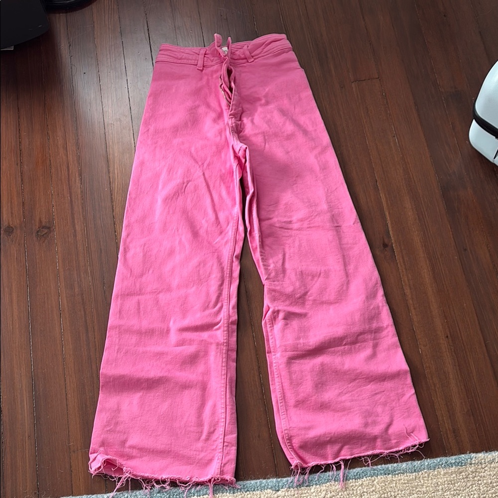 Zara Pink Flare & Wide Leg Jeans